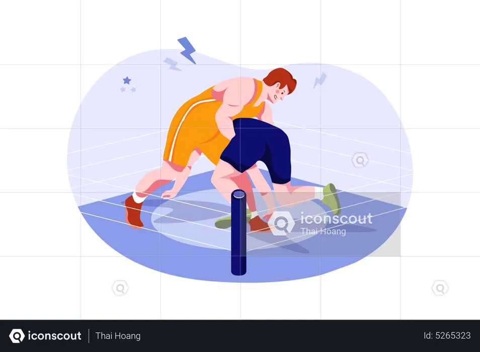 Professional wrestler doing wrestling  Illustration