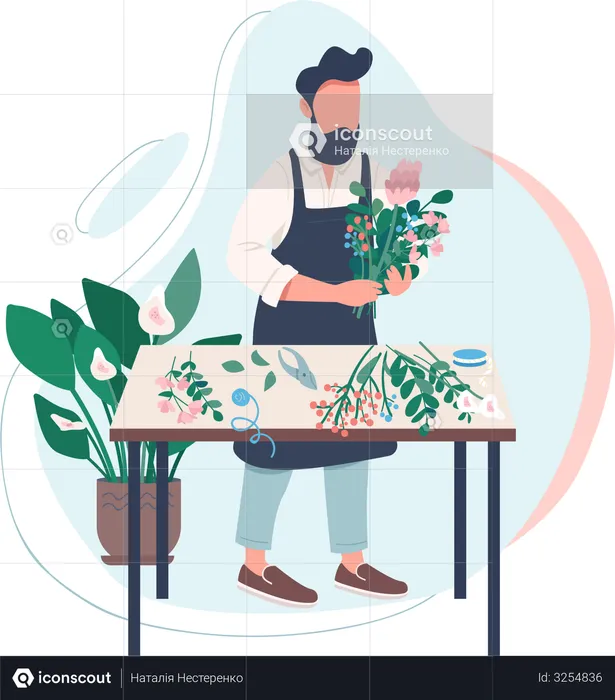 Professioneller Florist  Illustration