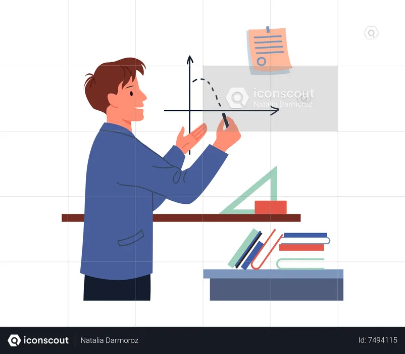 Professor de matemática masculino  Ilustração