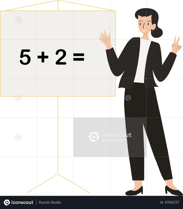 Professor teaching Maths  Illustration