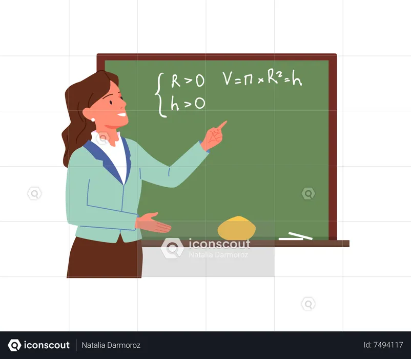 Professora de matemática  Ilustração