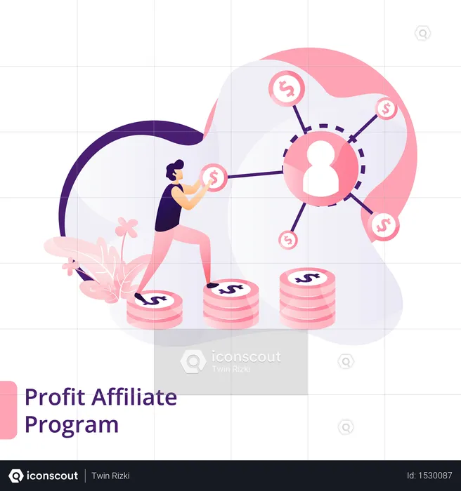 Profit from affiliate program  Illustration