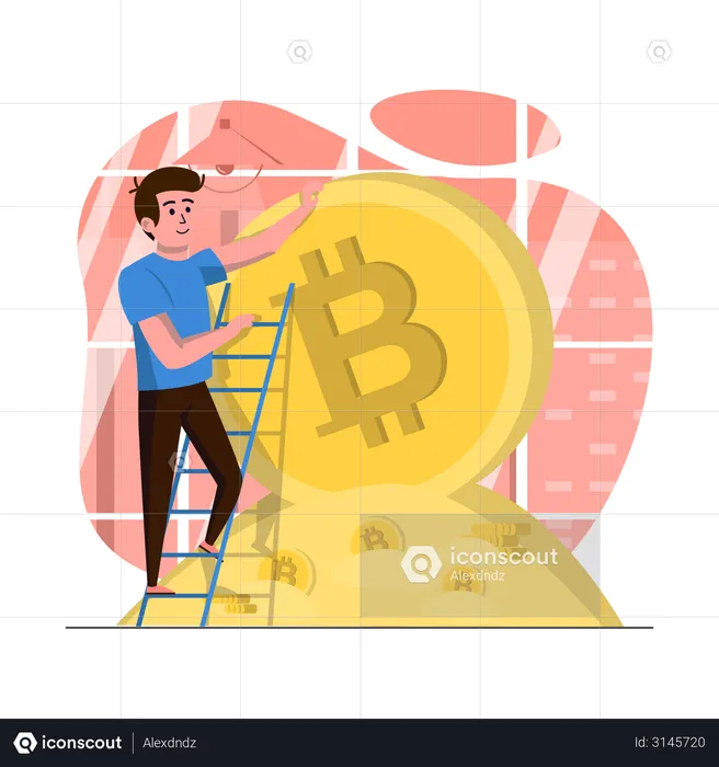 Profit in bitcoin  Illustration