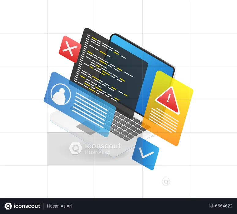 Program Language Problem Warning  Illustration