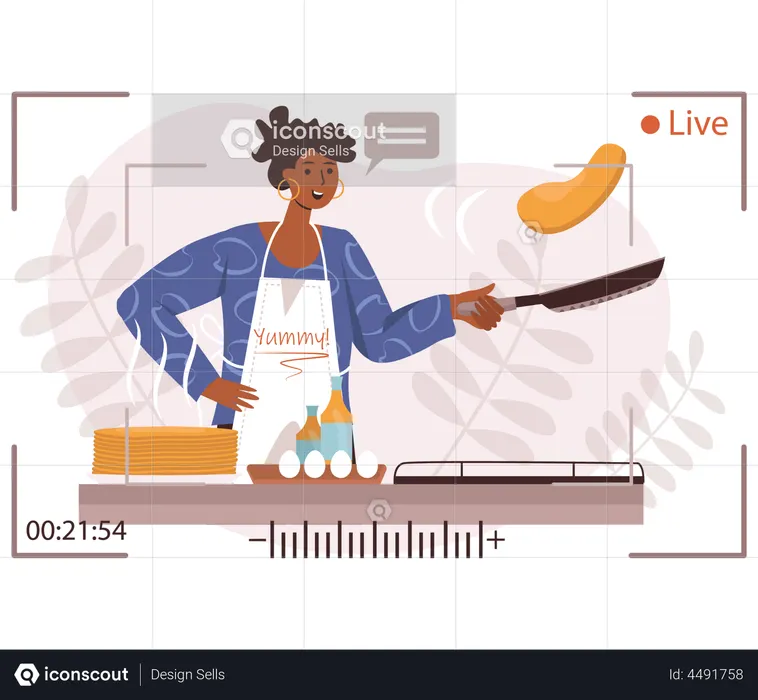 Programa de cocina en vivo  Ilustración