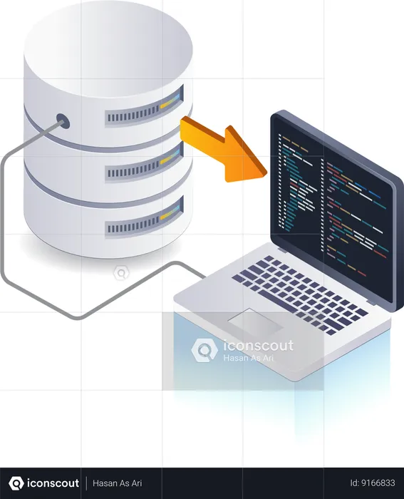 Base de datos del lenguaje del programa de desarrollador web  Ilustración