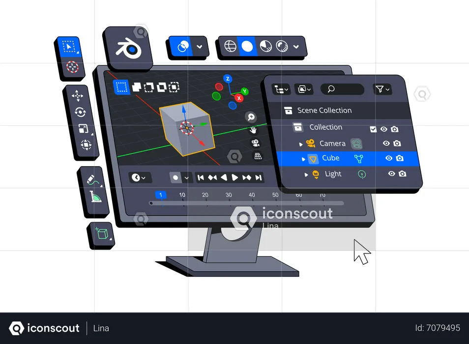 Programa para crear gráficos 3D.  Ilustración