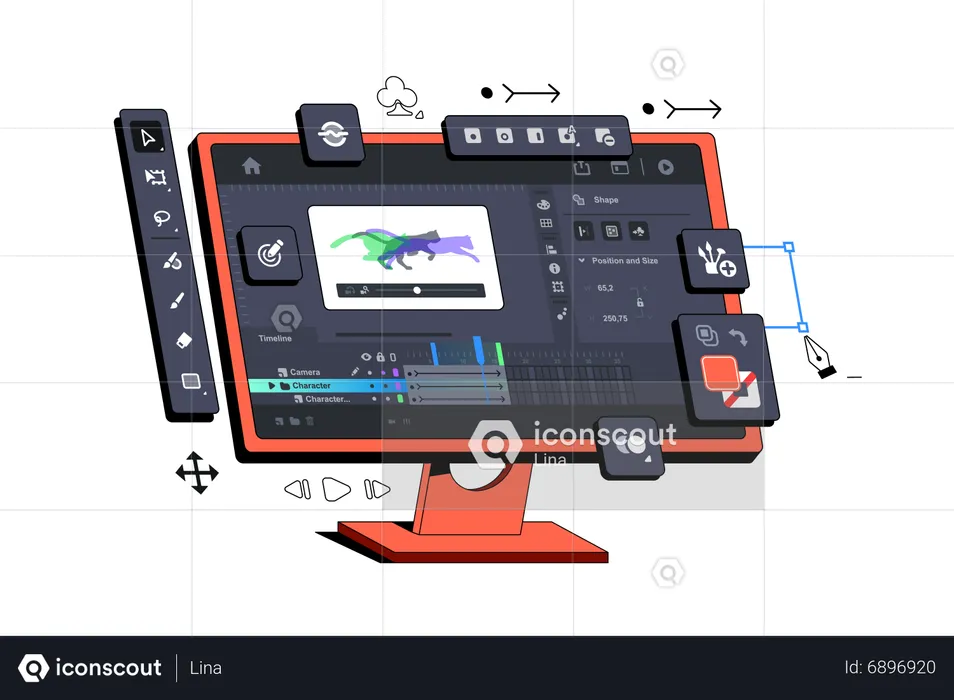 Programa para criar animação quadro a quadro  Ilustração