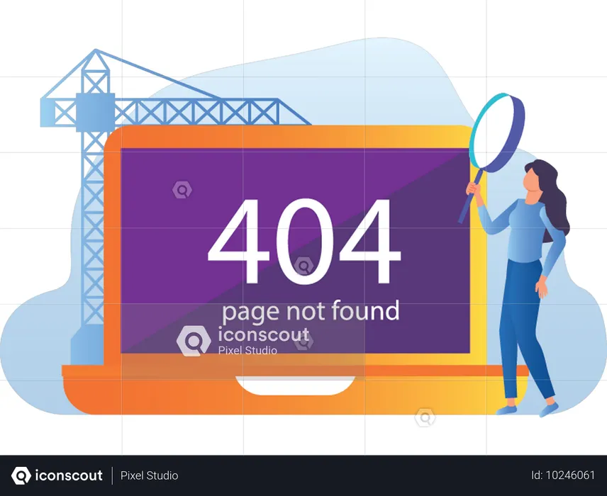 Programador encontra erro 404  Ilustração