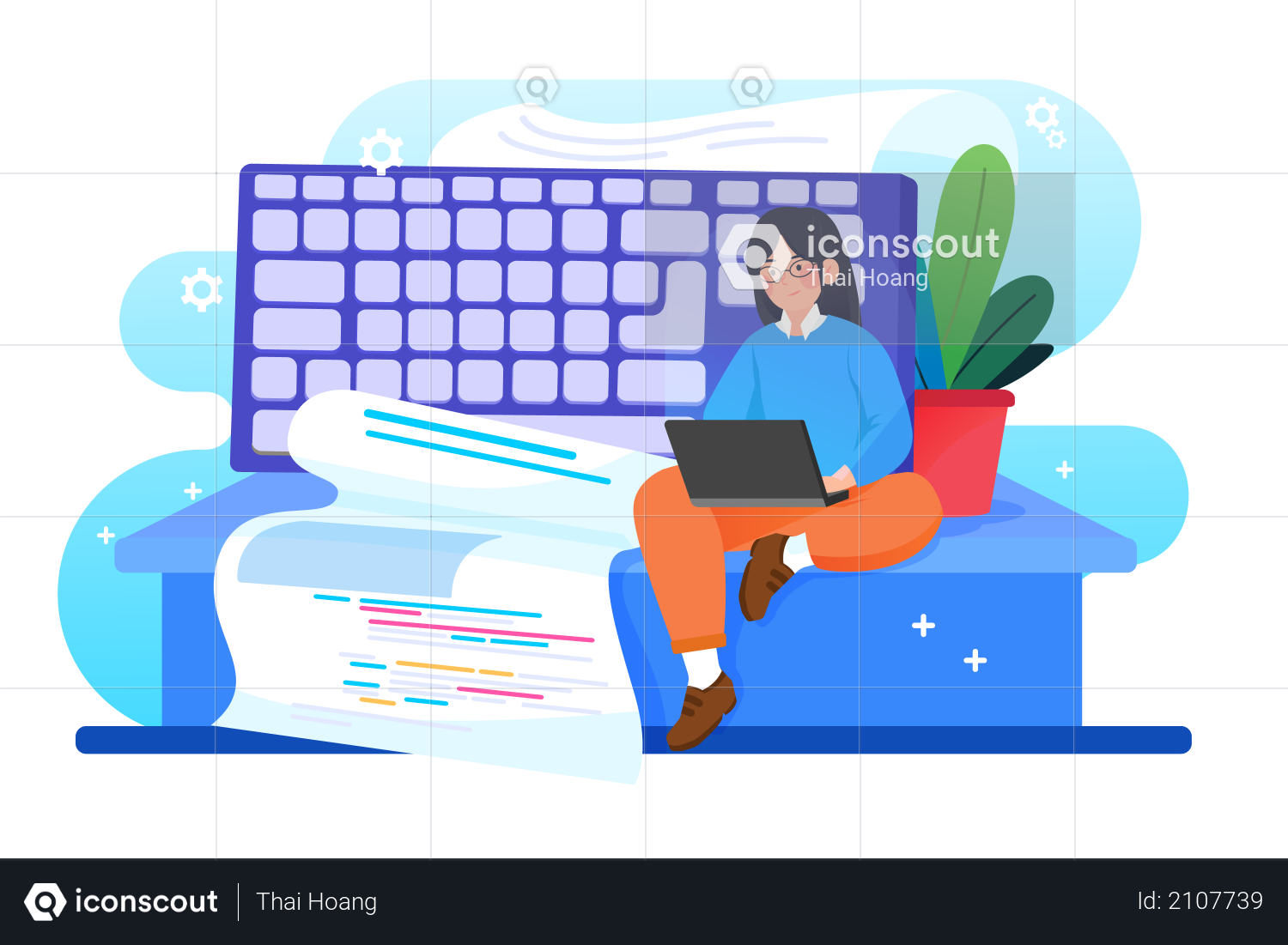 Best Premium Programmer Illustration download in PNG & Vector format