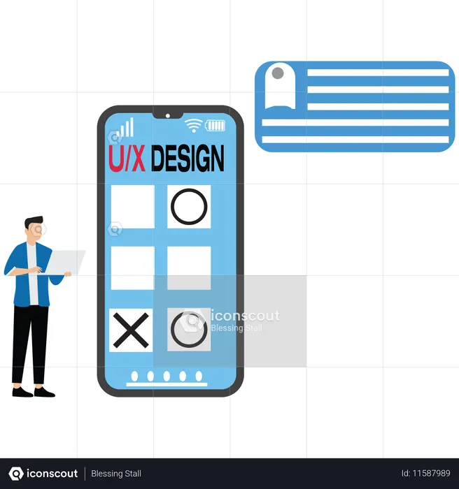 Programmer and designer working on UI design  Illustration