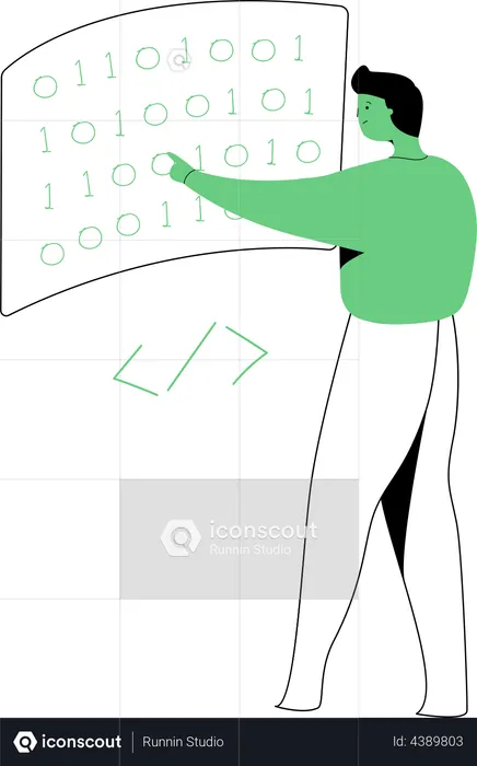 Programmer coding a new project  Illustration