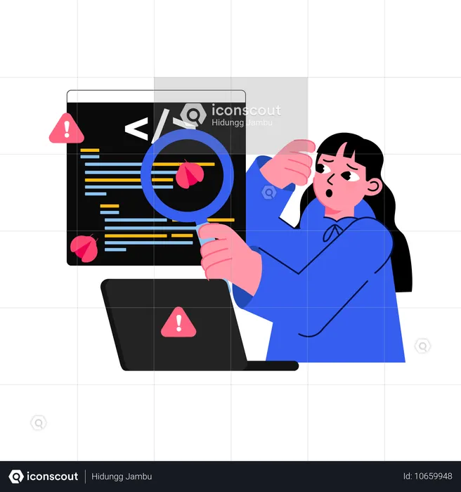 Programmer Debugging Codes  Illustration