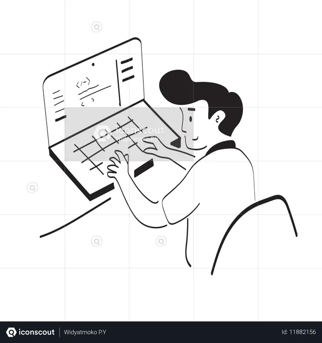 Programmer developing software application  Illustration