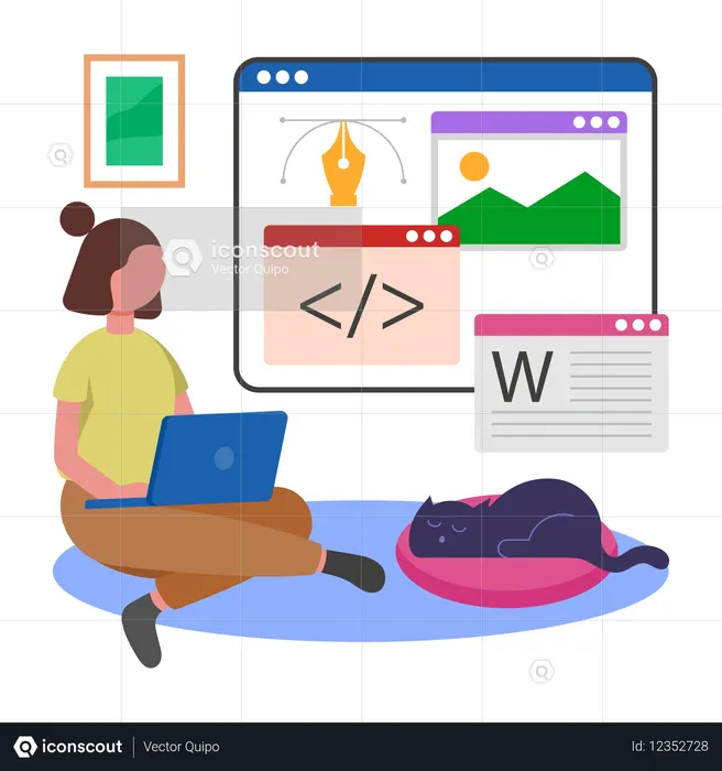 プログラマーがローコード開発を行う  イラスト