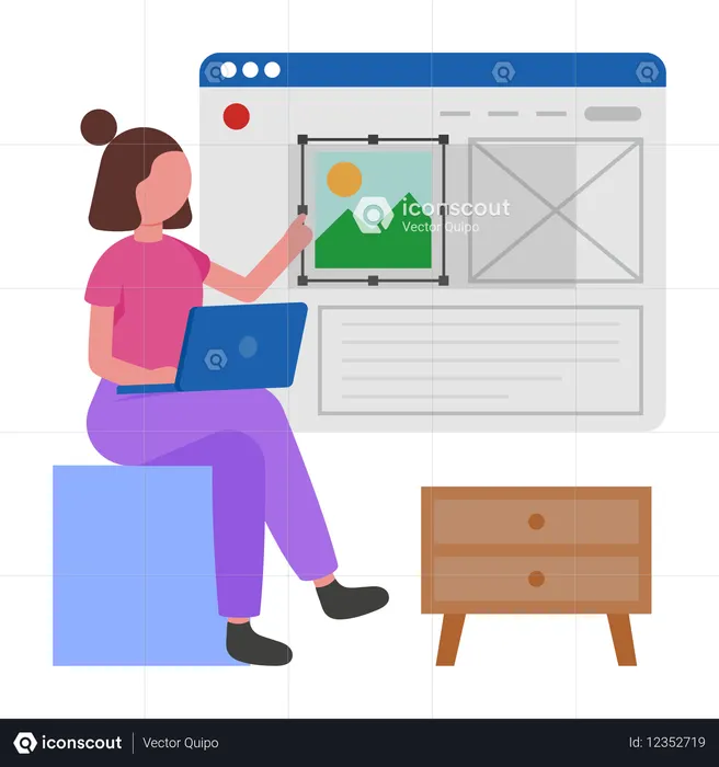 Programmer develops Website design  Illustration