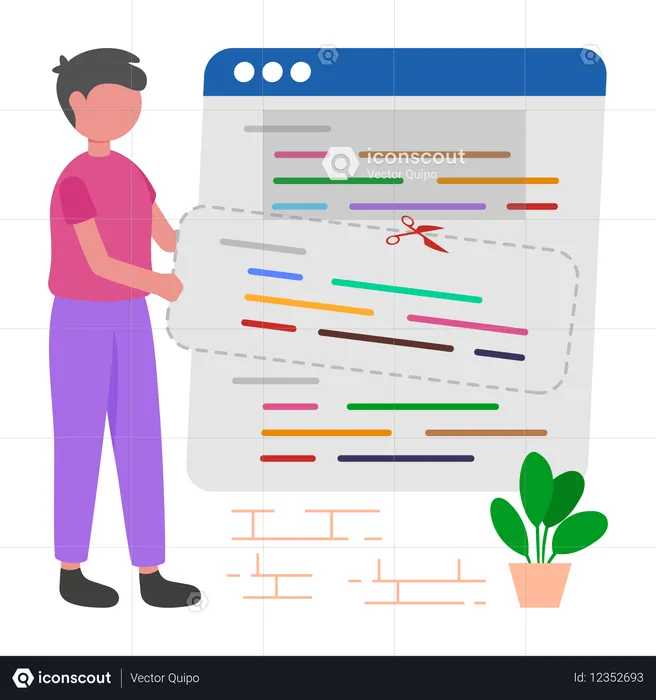 Programmer doing Code Snippets  Illustration