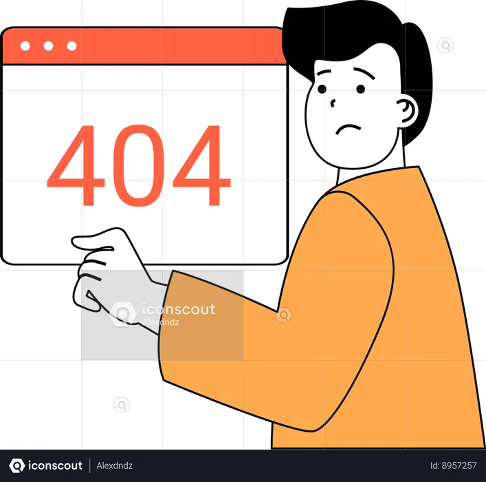 Programmer encounters 404 error  Illustration