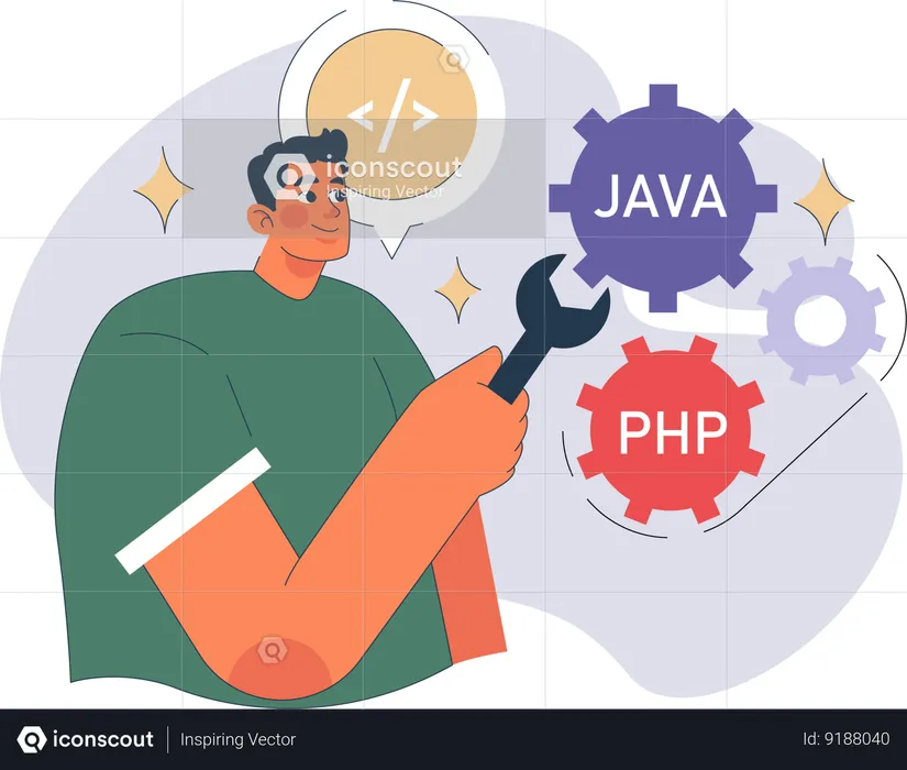 Programmer is doing application programming  Illustration