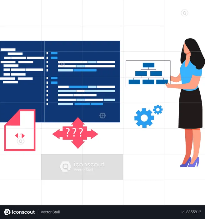 Programmer is doing website maintenance  Illustration