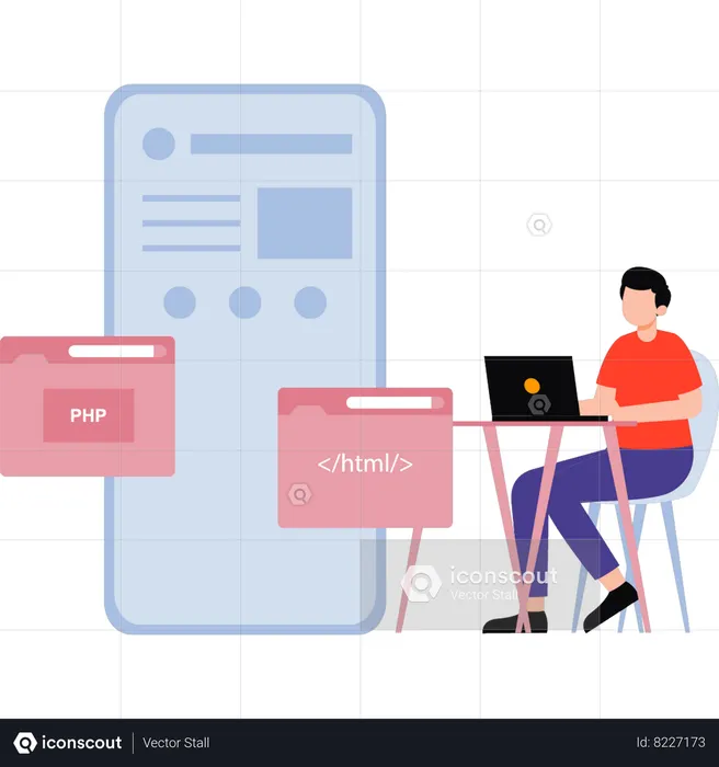 Programmer is working  Illustration