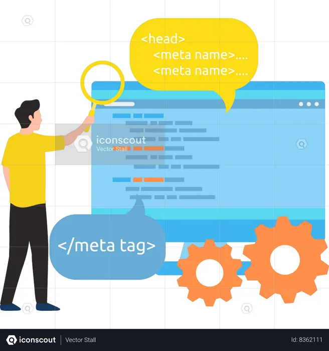 Programmer is working on code  Illustration