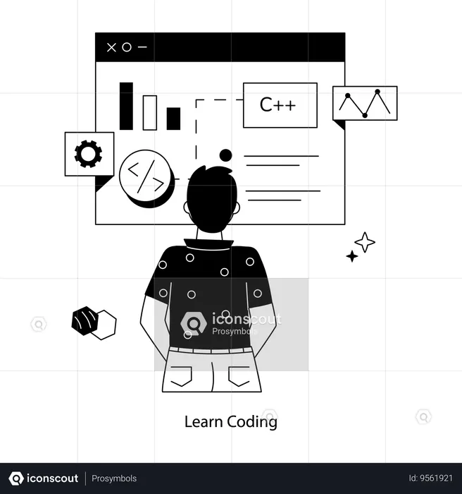 Programmer Learning New Languages  Illustration