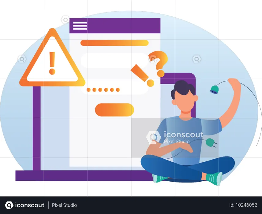 Programmer repairs website errors  Illustration