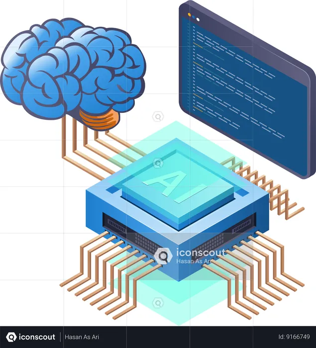 Programmer system analyst artificial intelligence management  Illustration