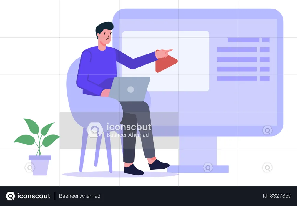 Programmer Working On Development  Illustration