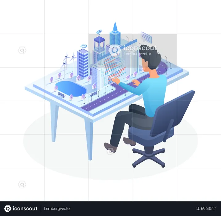 Programmer working on project  Illustration