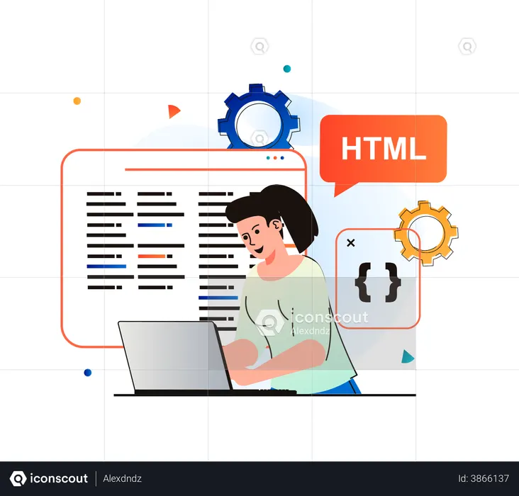 Programmer working on software testing  Illustration