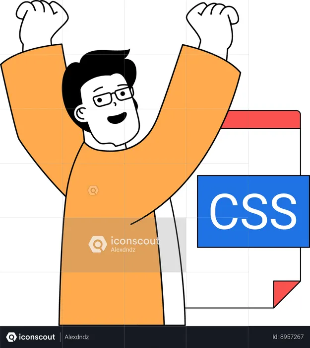 Programmer works in CSS language  Illustration