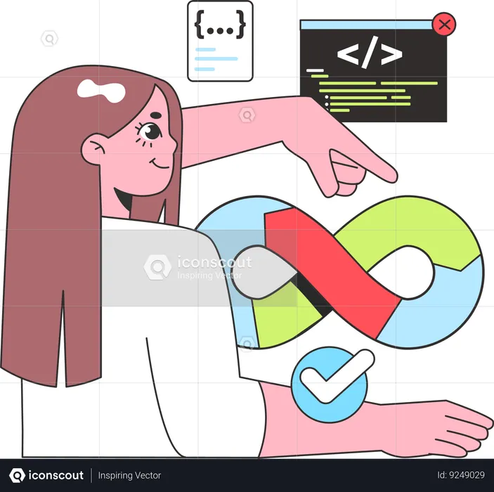 Programmer works on application code  Illustration