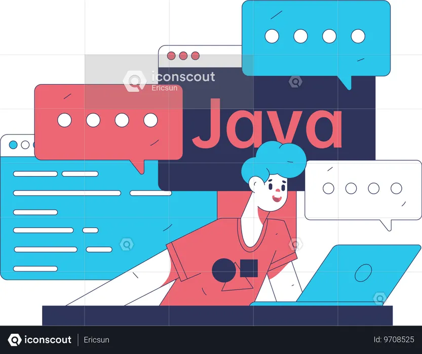 Programmer works on JAVA language  Illustration