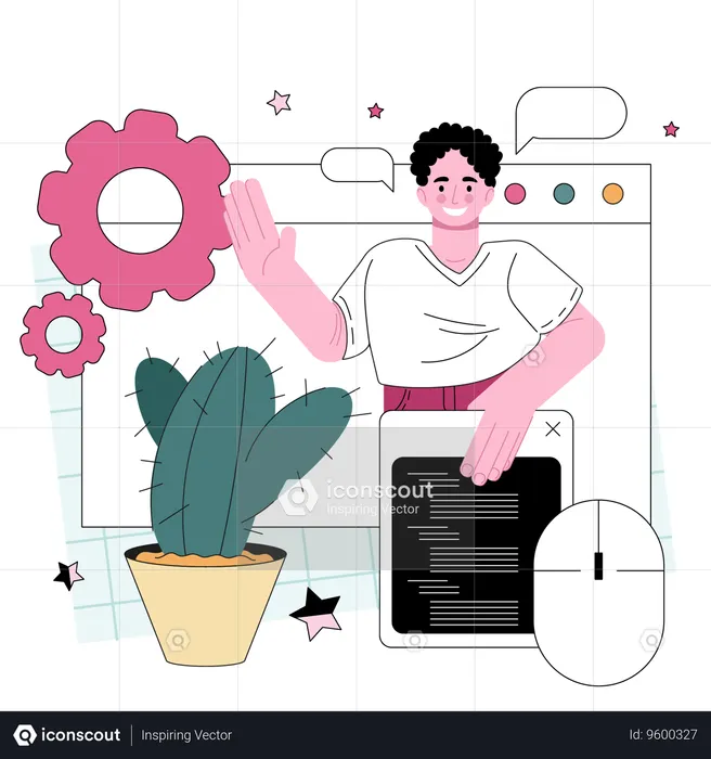 Programmer writing program  Illustration