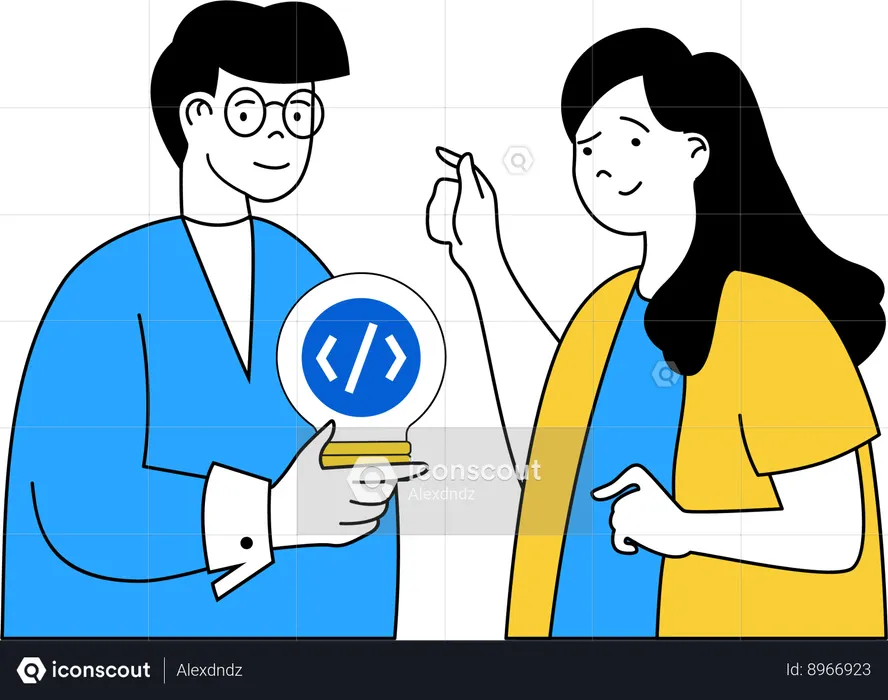 Programmers are doing coding  Illustration