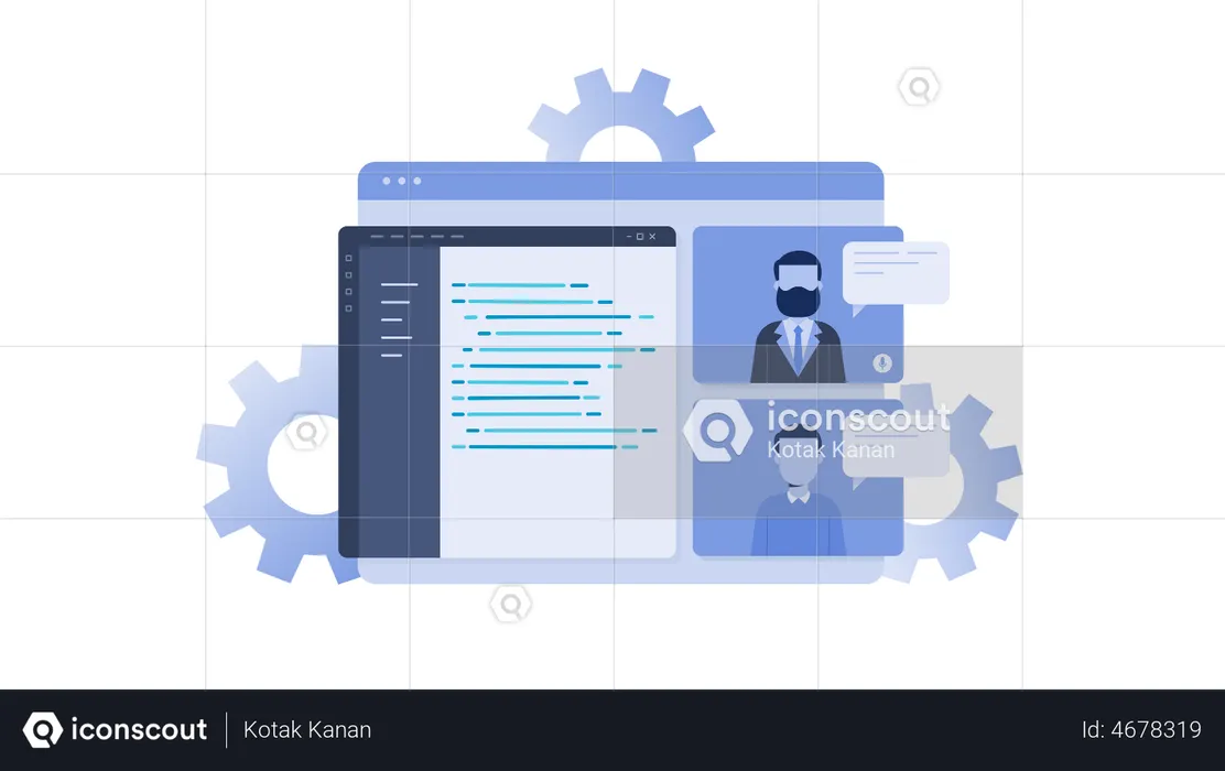 Programmers doing meeting  Illustration