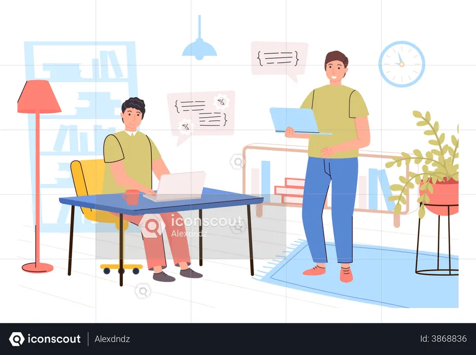 Programmers working on project  Illustration