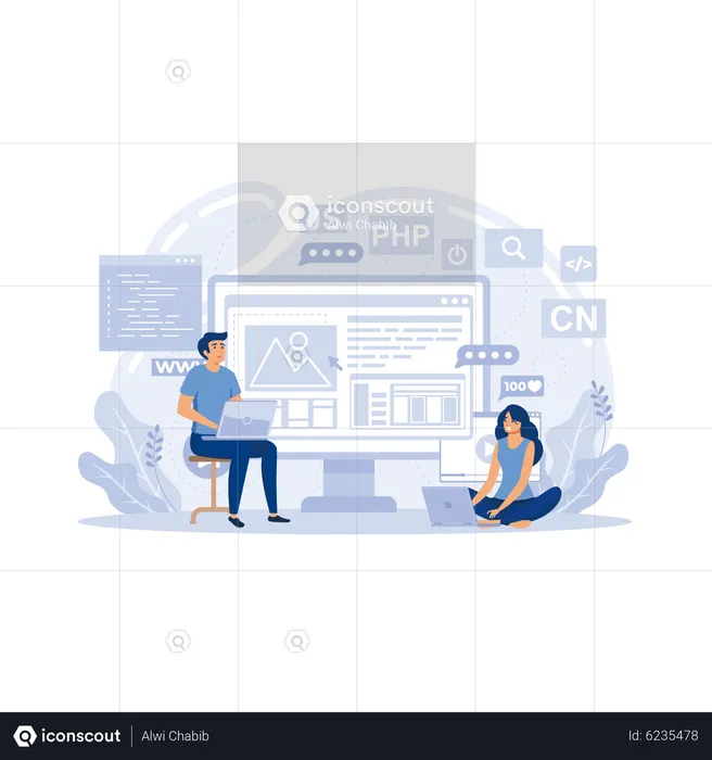Programming courses web design  Illustration