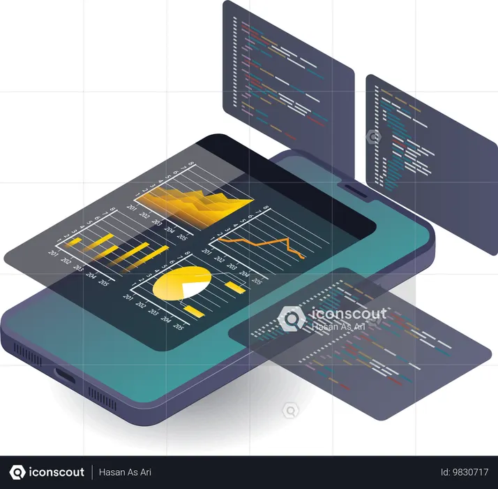 Programming Language Data Analysis in Smartphone App Development  Illustration