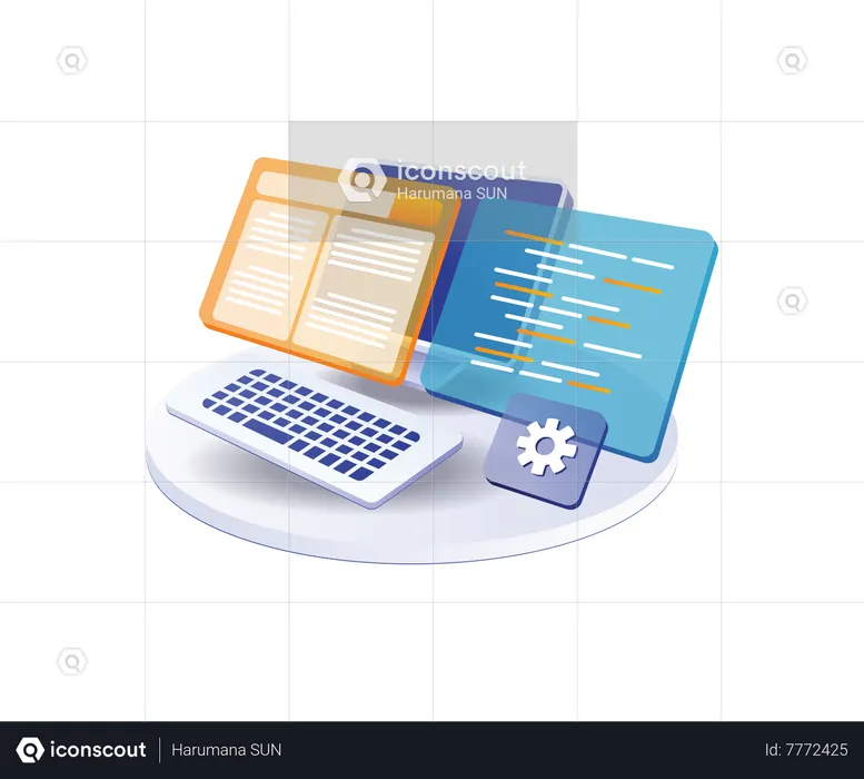 Programming language for web developers  Illustration