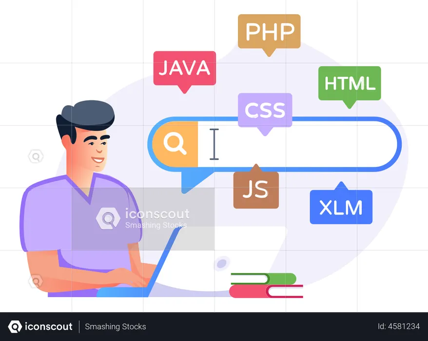 Best Programming Languages Illustration download in PNG & Vector format