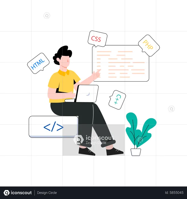 Best Programming Languages Illustration download in PNG & Vector format
