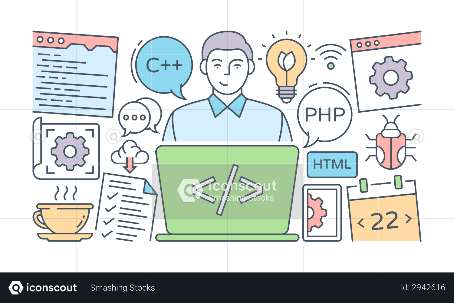 Best Premium Programming Skills Illustration download in PNG & Vector ...