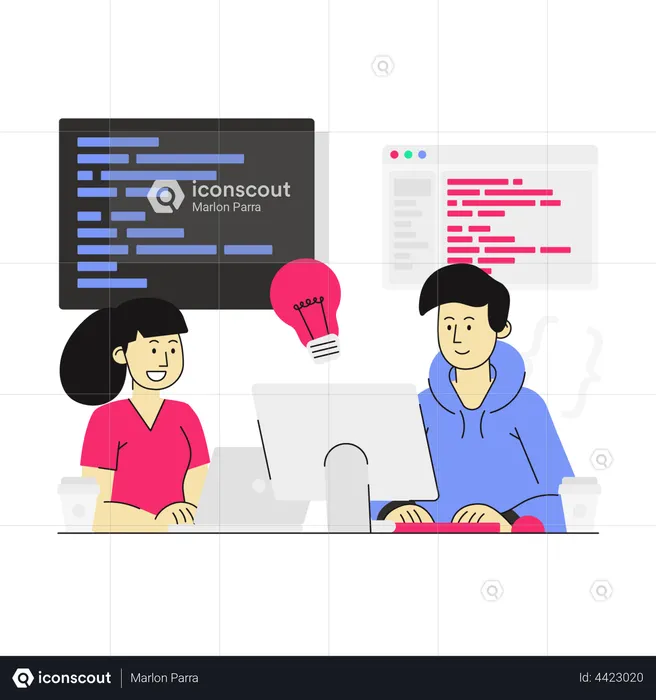Programming together  Illustration