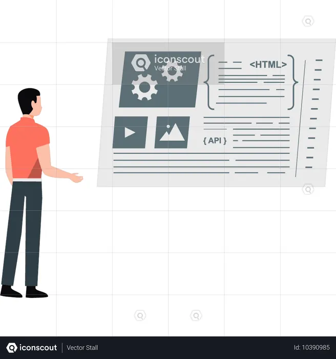 Programming working on website developer  Illustration