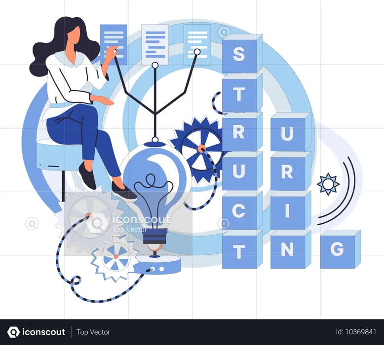 El progreso en los negocios se logra mediante la gestión estratégica del flujo de trabajo  Ilustración