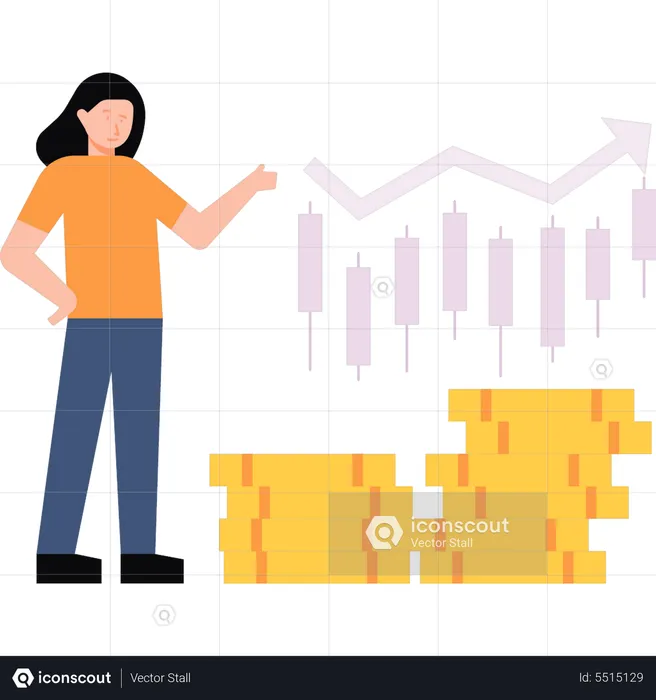 Progresso do mercado de ações  Ilustração