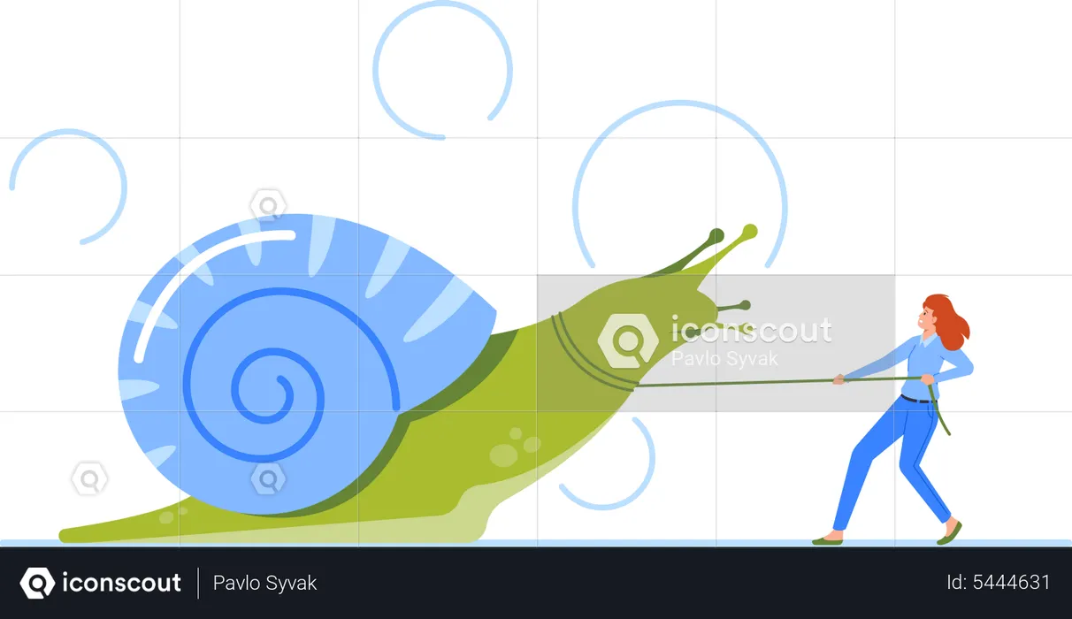 Progresso lento e alcance de metas  Ilustração